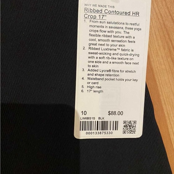 BNWT Lululemon Ribbed HR Crop - Picture 4 of 5